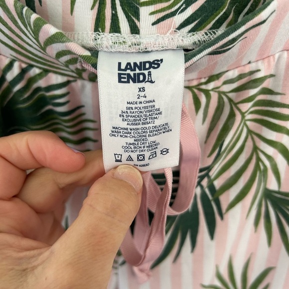 Lands' End Palm Leaf Pajama Lounge Pants Size XS - Picture 3 of 4